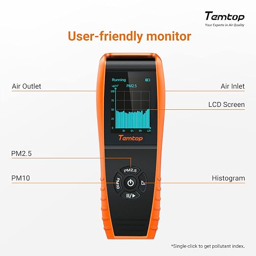 Temtop PM2.5 Monitor P600, Essential Air Particle Meter PM2.5 PM10 Air Quality - Image 6