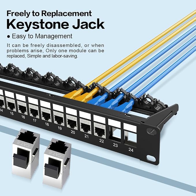 24Port Patch Panel Cat6 Keystone Patch Panel RJ45 Patch Panel Network Patch - Image 6