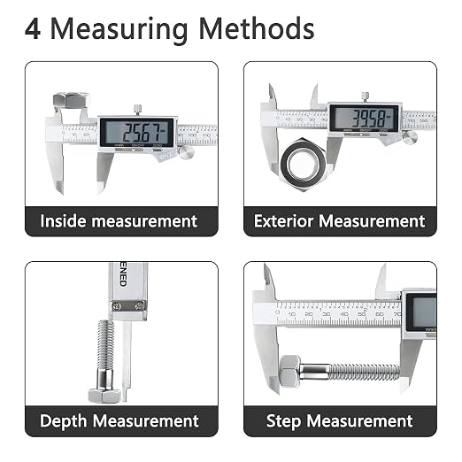 Digital Caliper Measuring Tool, IP54 Waterproof Stainless Steel Vernier Caliper - Image 5