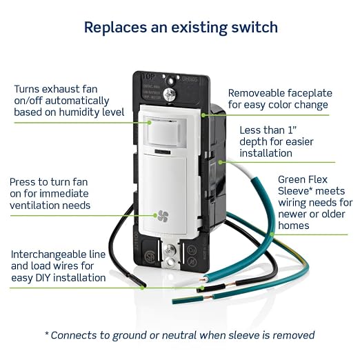 Leviton Humidity Sensor Switch for Bathroom Exhaust Fan, Automate Ventilation - Image 7