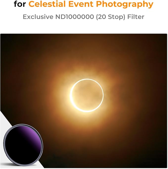 K&F CONCEPT 62mm ND1000000 ND Lens Filter Solar Eclipse Neutral Density Camera - Image 2