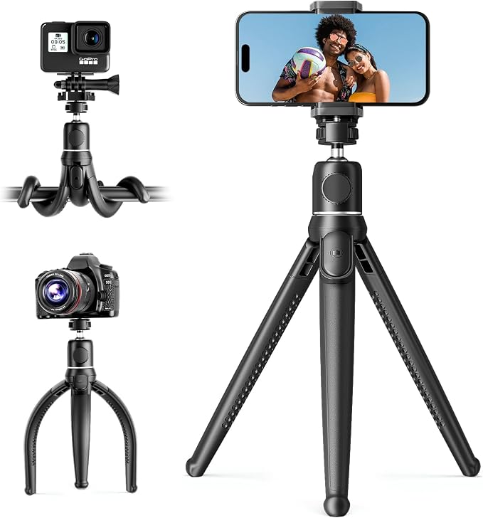 UBeesize Camera Tripod with Remote, Flexible Tripod Stand with Phone Holder and by UBeesize