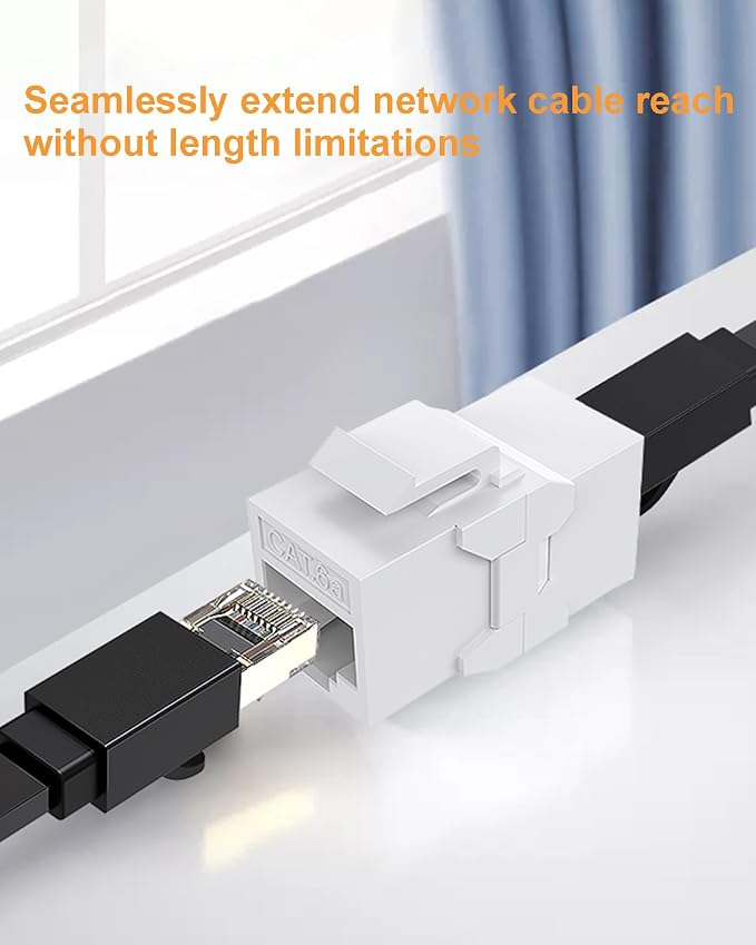 20 Pack Cat6A Keystone Jack Coupler RJ45 Female to Female Ethernet Wall Jack - Image 6