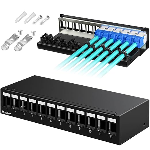 Patch Panel 12 Port 1U UTP/STP Blank Keystone Patch Panel Compatible by PBAEGAV