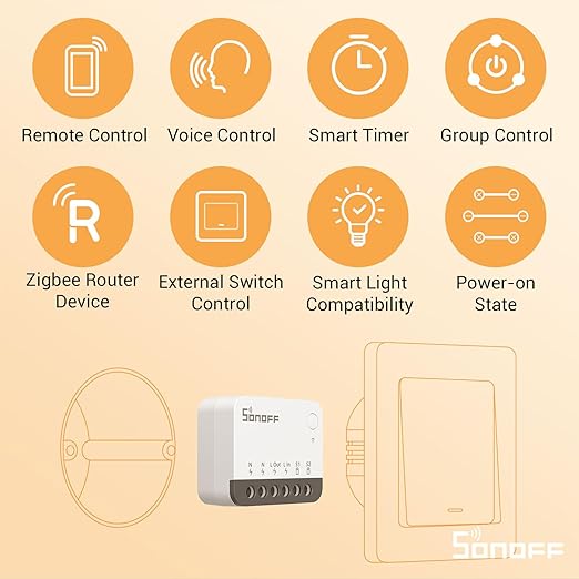 SONOFF Zigbee 3.0 Smart Relay Switch, Mini in-Wall Light Switch Module - Image 2