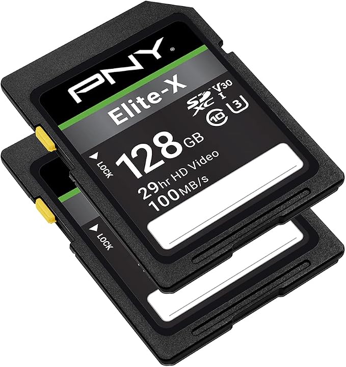 PNY 128GB Elite-X Class 10 U3 V30 SDXC Flash Memory Card - Image 2