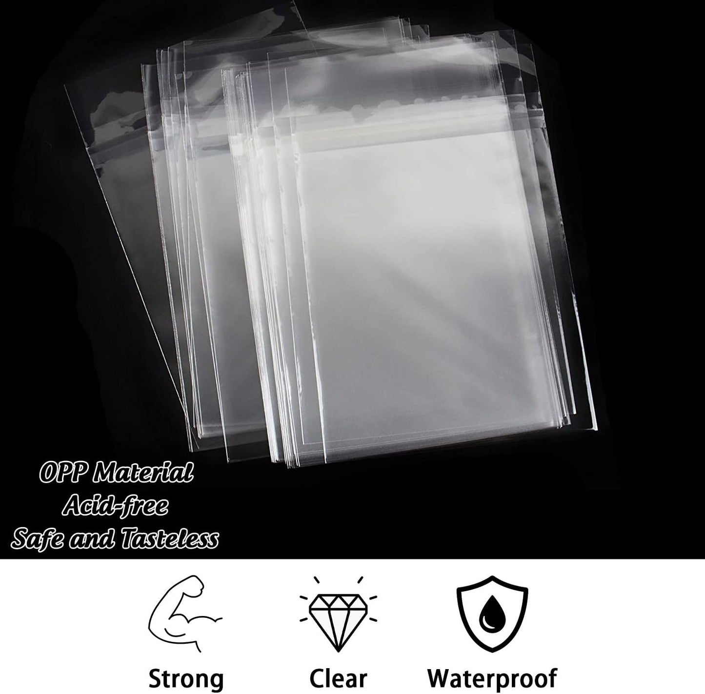 AUEAR, 9"x11" (100 Pack) Clear Plastic Sleeves - Acid Free 1.6Mil Crystal Resealable Bags -Fit for 8.5x11 Photos, Art Prints, Pictures, Papers