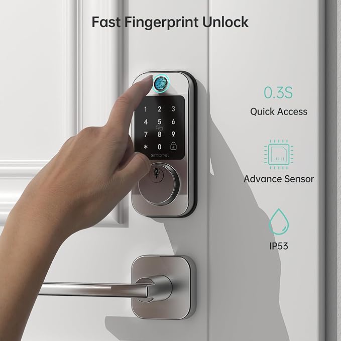 SMONET Fingerprint Smart Locks for Front Door - Image 6