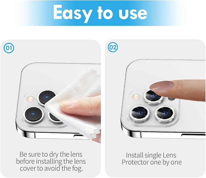 for iPhone 14 Pro/14 Pro Max Camera Lens Protector Bling, 9H Hardness - Image 7