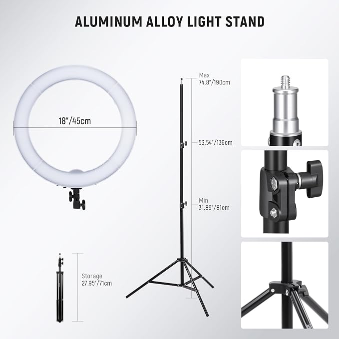 NEEWER 18 Inch/45cm LED Ring Light - Image 6