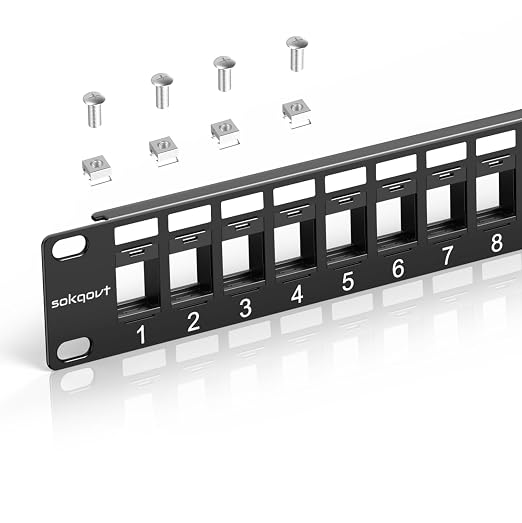 Sokqovt 24 Port Blank Keystone Patch Panel by Unknown
