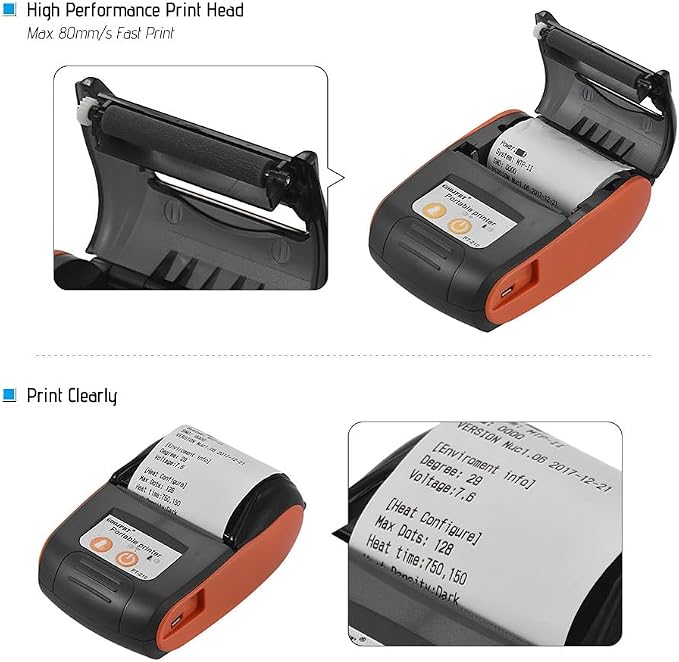 Thermal Receipt Printer, PT-210 58mm Portable Thermal Printer Handheld Ticket - Image 8