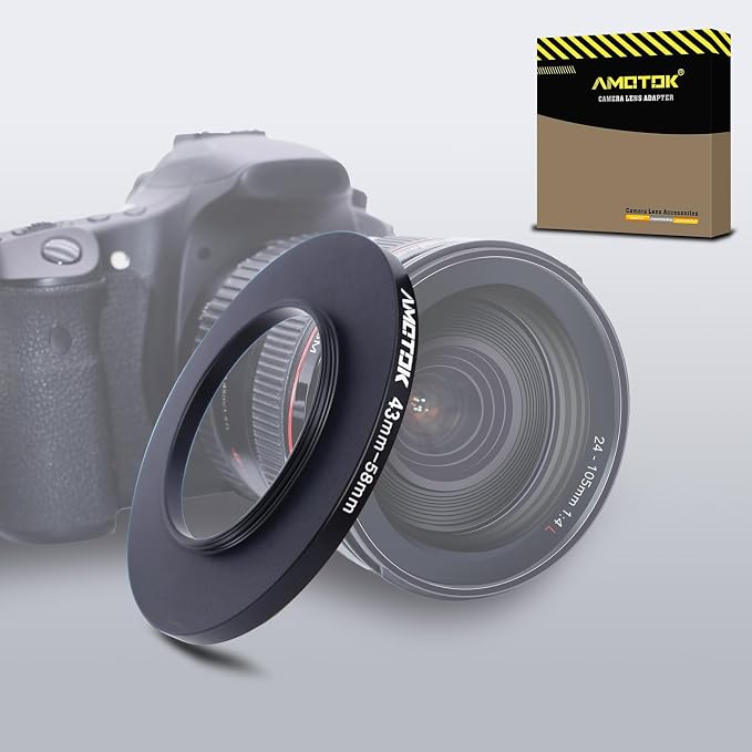 43mm Lens to 58mm Lens Adapter, 43mm to 58mm Filter Step-Up Adapter Ring - Image 2