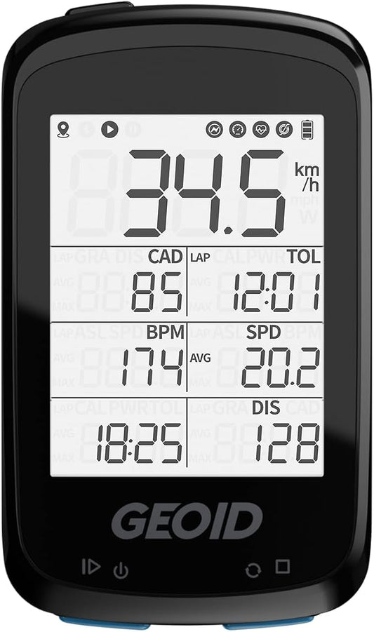 GEOID CC500 Bike Computer GPS, Wireless Bike Speedometer, ANT+ Bluetooth 2.5 by GEOID