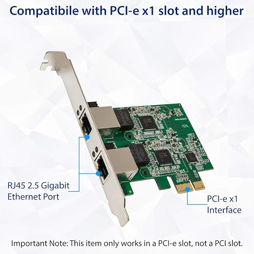 Syba Dual 2.5 Gigabit Ethernet PCI-E Network Expansion Card RJ45 LAN Adapter - Image 6