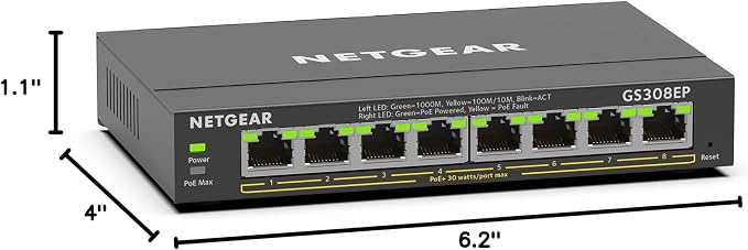 NETGEAR 8 Port PoE Gigabit Ethernet Easy Smart Managed Essentials Switch - - Image 7