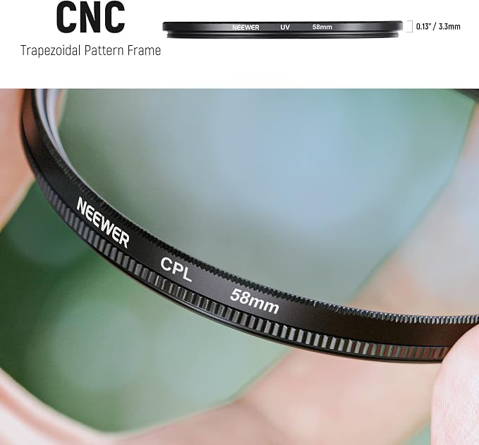 NEEWER 58mm ND Lens Filter Kit: UV, Lens Hood and Lens Cap Compatible - Image 5