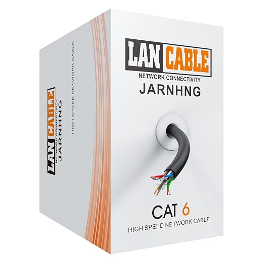 Cat6 Ethernet Cable 1000ft Bulk, Outdoor/Indoor 26awg UTP Network Wire by Unknown