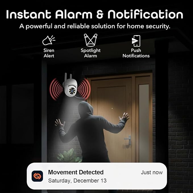 WiFi Security Camera Outdoor Wired, 2.4/5GHz Wi-Fi Camera - Image 6