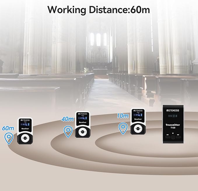 Retekess T130 Wireless Tour Guide Audio System, Church Translation Equipment - Image 5
