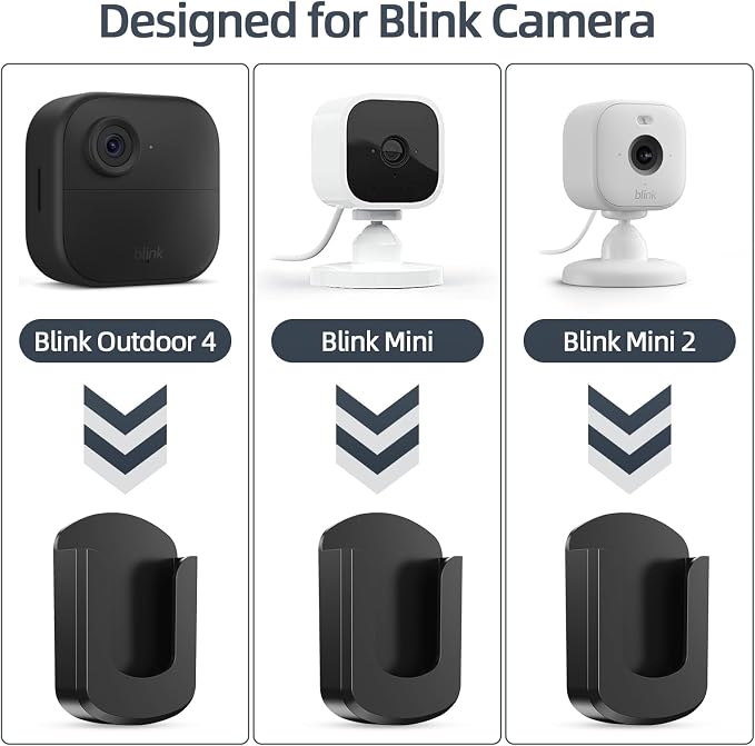 3 Pack Blink Camera No Drilling No Screws Wall Mount Bracket, Adhesive Blink - Image 2