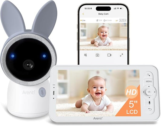 ARENTI 4MP Baby Monitor with Camera and Audio, 5G WiFi 5" Split Screen by ArentiIntelligence