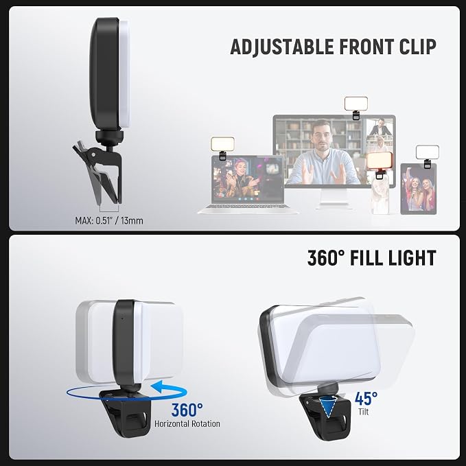 NEEWER Entry Level Version LED Selfie Light, Plastic Clip on Phone Fill Lighting - Image 6