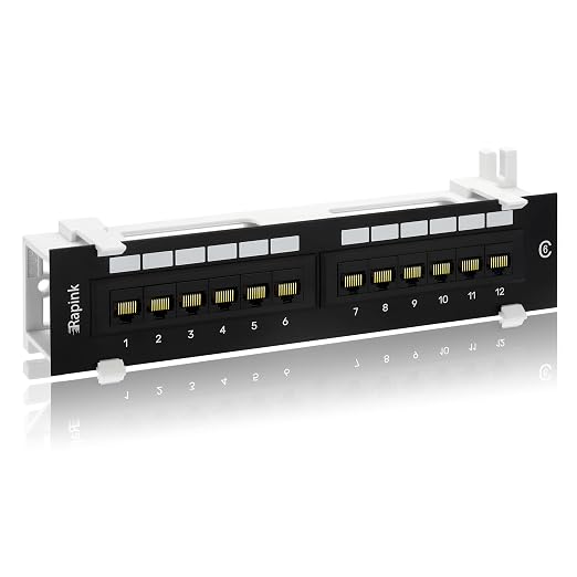 Rapink Patch Panel 12 Port Cat6 10G Support, Network Patch Panel UTP 10-Inch by Rapink