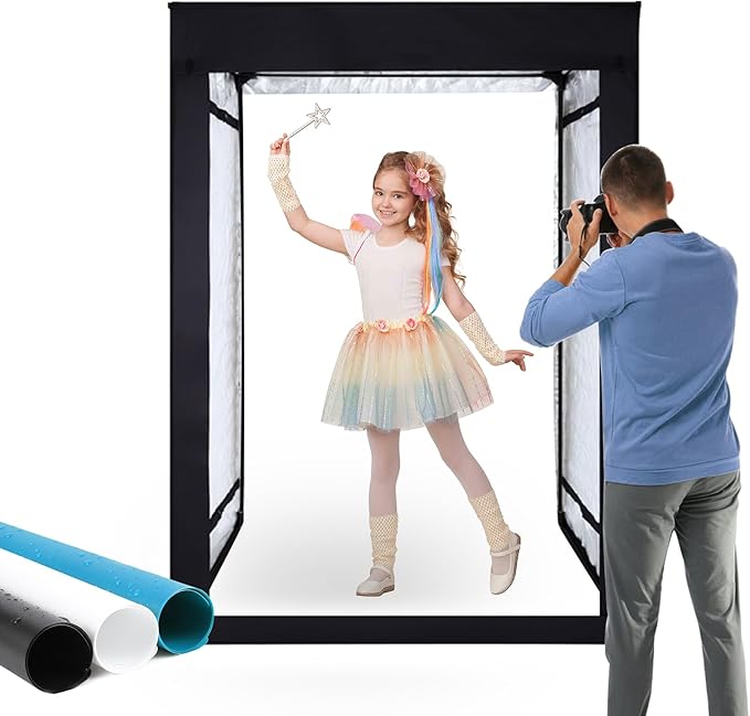 48"x64"x40" Large Photo Studio Light Box Photography, 8 Light LED Panels by Hongbang