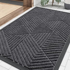 Smiry Front Door Mat Outside Entrance, Low Profile Rubber Doormat by Smiry