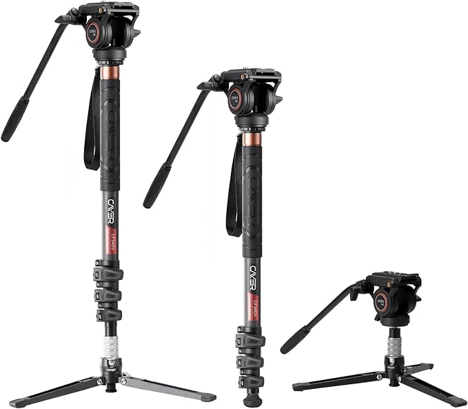 Cayer Monopod Camera Stand, Carbon Fiber Telescopic Monopods Kit by Cayer