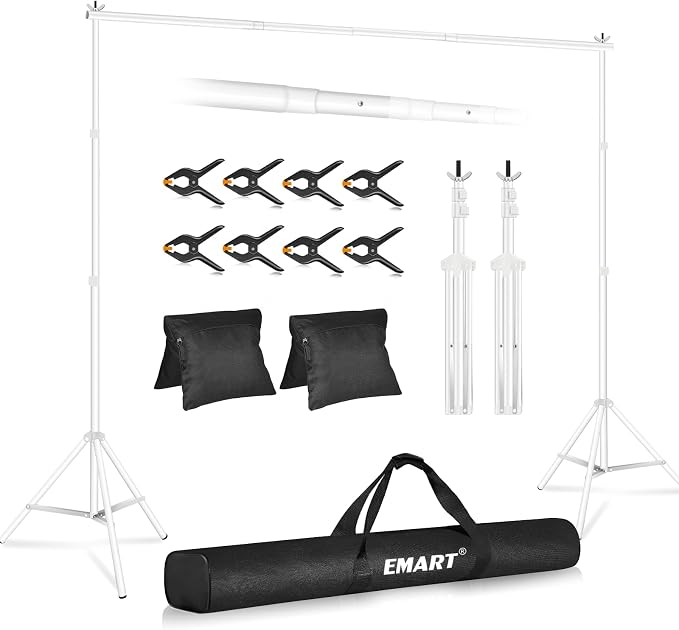 EMART Backdrop Stand 10x8.5ft Photo Studio Adjustable Background Stand Support by EMART