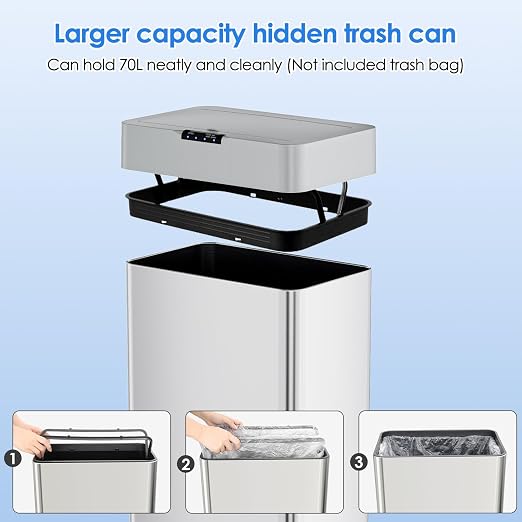 Sensor Trash Can, Touchless Motion Sensor Trash Bin, Smart Automatic Garbage Can - Image 7