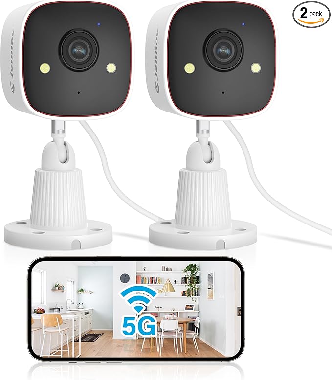Jennov 2K WiFi Security Camera Indoor/Outdoor, Plug-in Home Surveillance Cam by Jennov
