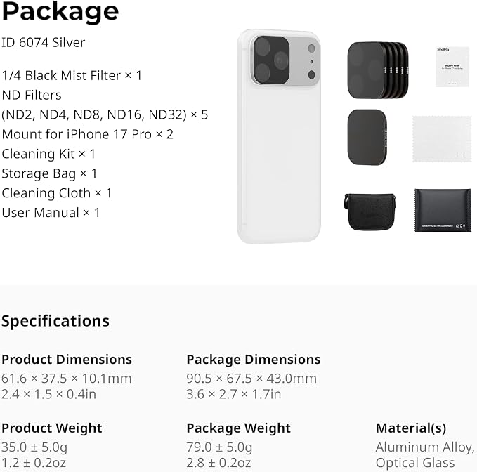 SmallRig Square ND & Black Mist Filter Kit - Image 6