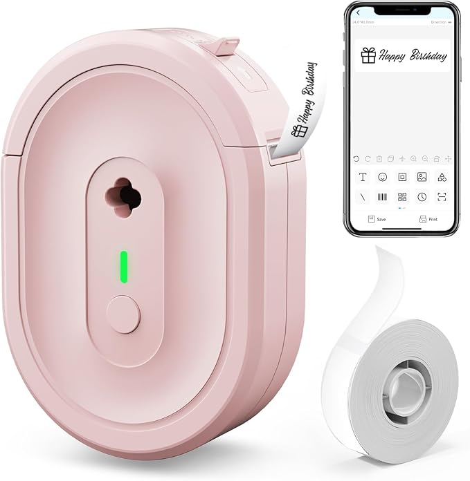 Label Maker Machine with Tape, Small Portable Bluetooth Label Printer, Handheld by Unknown