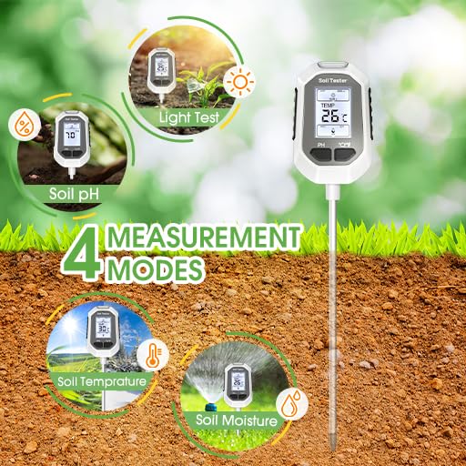 YAMRON 4-in-1 Soil Moisture Meter, Digital Plant Temperature/Soil Moisture Test - Image 4