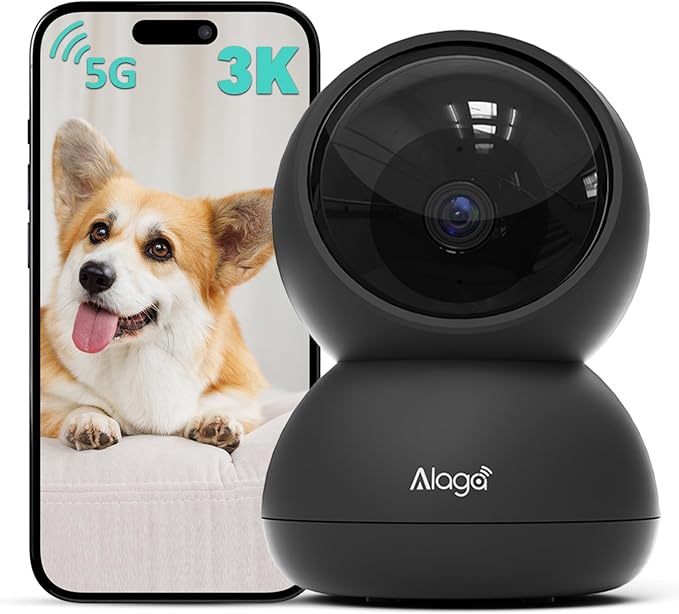 Alaga Indoor Security Camera, 360° Pan/Tilt, Human/Pet/Motion AI, Night Vision by Alagabrandflagship
