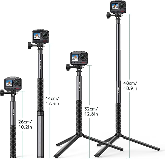 AKASO 49.2"/120cm Extendable Selfie Stick and a Tripod Stand Action Camera - Image 4