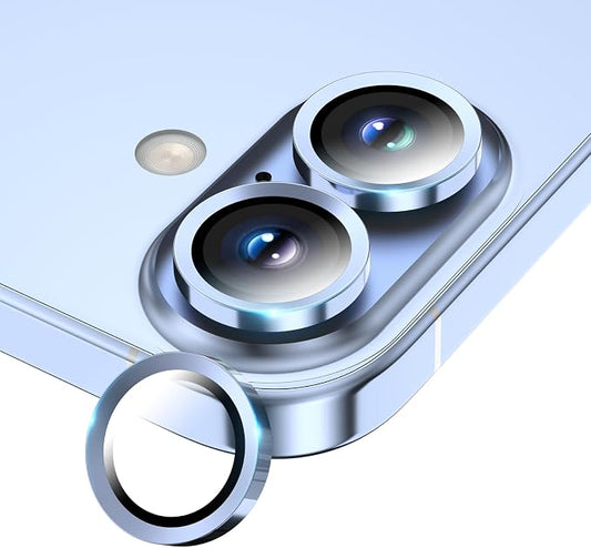 Camera Lens Protector for iPhone 17/16/16 Plus, Tempered Glass Metal Individual by WumigooProducts
