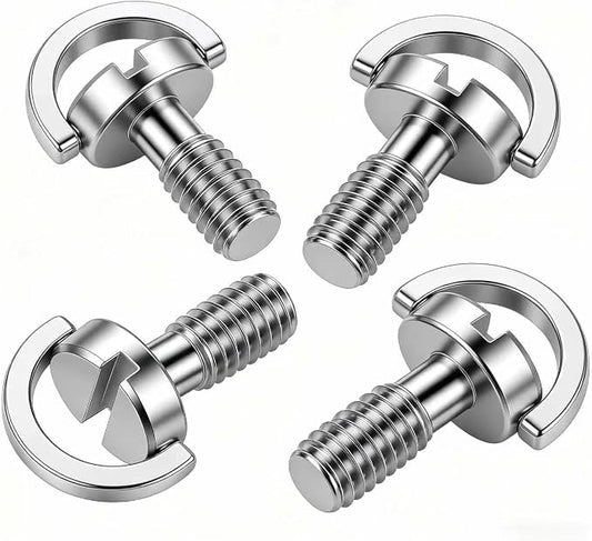 4PCS 1/4-20 Threaded D-Shaped Ring Stainless Steel Camera Fixing Screw by Unknown