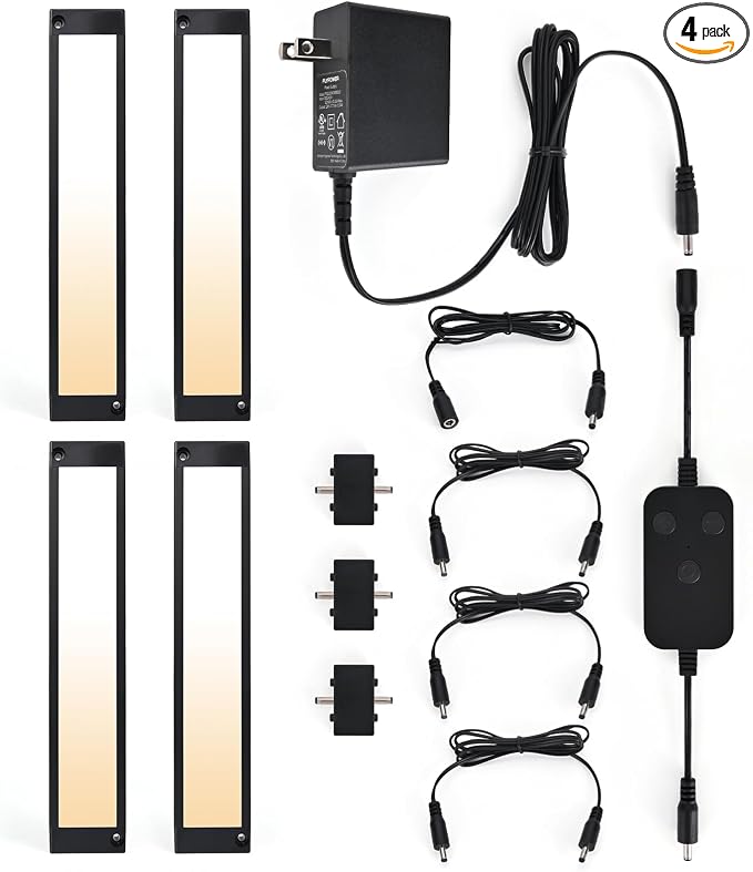 4pack 7inch Dimmable LED Kitchen Light Kit, 2700-6000K Smart Closet Cabinet by BLESSINGLUX