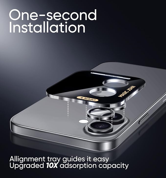MAGIC JOHN for iPhone 16Plus/16 Camera Lens Protector 9H Aerospace Tempered - Image 2