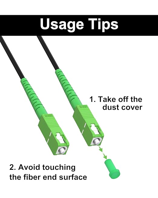 100M/328ft SC/APC Fiber Optic Internet Cable Extension, SC/APC to SC/APC - Image 5