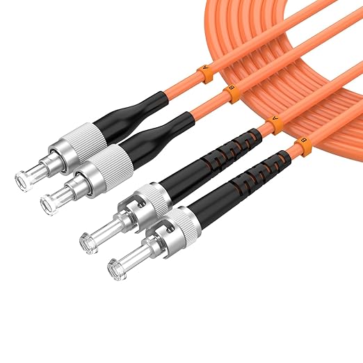 OM1 FC/UPC to ST/UPC Fiber Patch Cable, 60M/196FT Multimode Duplex 62.5/125µm by lidkew