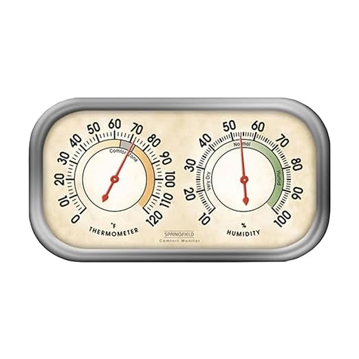 Springfield Color Track Humidity Meter and Indoor Thermometer, Analog Weather by Springfield
