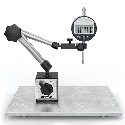 HDLNKAK Electronic Digital Dial Indicator Gauge and Magnetic Base, 0-1 by HDLNKAK