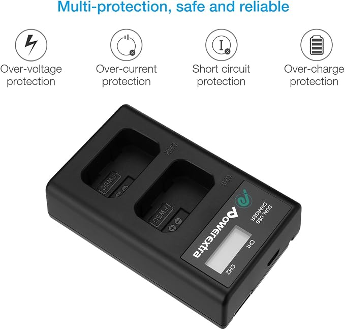 NP-FW50 Battery and Smart LCD Display Dual USB Charger Compatible - Image 6