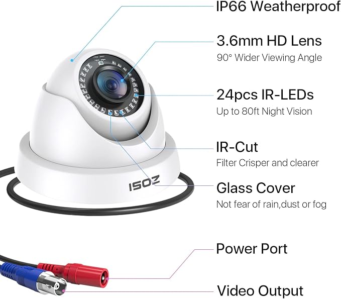 ZOSI 4Pack 2.0MP HD 1080P Security Cameras Kit, 80ft Night Vision, Indoor - Image 2