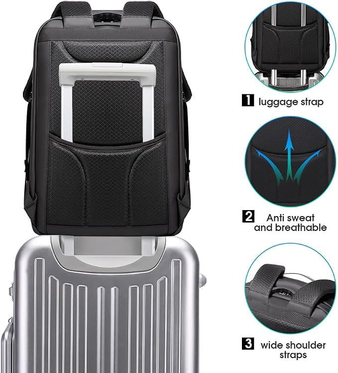 BANGE Men's Anti-Theft Backpack, Waterproof Fashion Travel Backpacks, High Tech - Image 8
